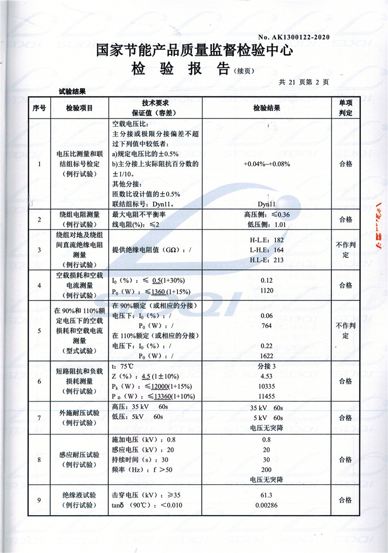 高低压试验报告-S11-1250四子王四子王四子王油浸式变压器-2.jpg